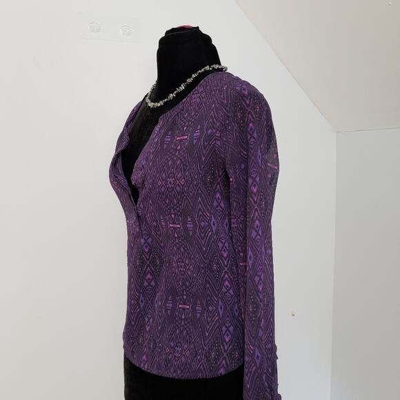 American Eagle Outfitters Semi Sheer Henley Blouse Whimsigoth Y2K Fairy Goth - Picture 4 of 10